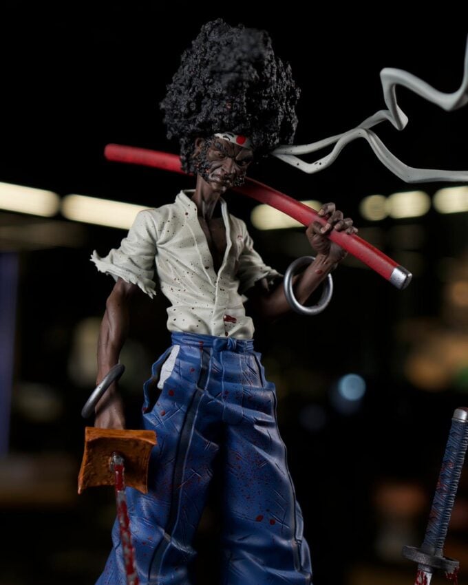 Afro Samurai figurine 1:6 scale 3D-printed and hand-painted by Polynur Design