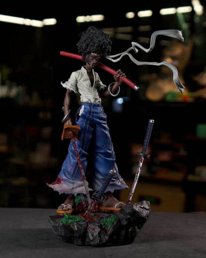 Afro Samurai figurine 1:6 scale 3D-printed and hand-painted by Polynur Design
