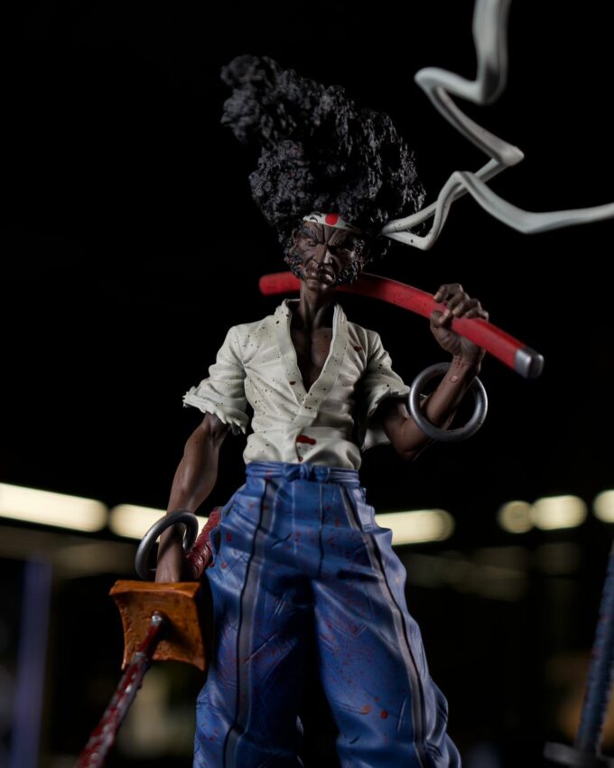 Afro Samurai figurine 1:6 scale 3D-printed and hand-painted by Polynur Design