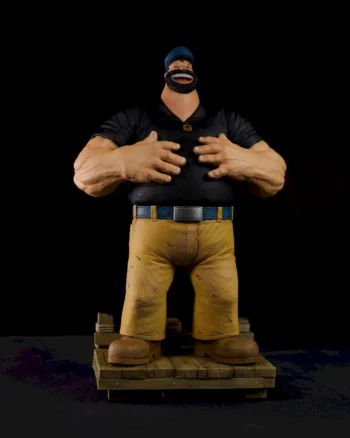 Bluto figurine – hand-painted resin collectible on wooden base by Polynur Design