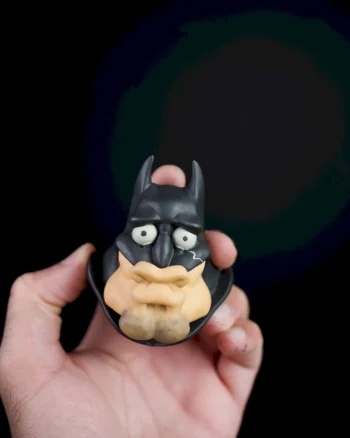 3D Batman parody magnet with exaggerated facial features in a humorous sculpt.