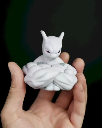 3D Mewtwo Pokémon magnet with muscular sculpt and fierce expression.